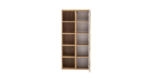MIDISCHRANK 60/130/35 cm  - Silberfarben/Eiche Wotan, Natur, Holzwerkstoff/Kunststoff (60/130/35cm) - Xora