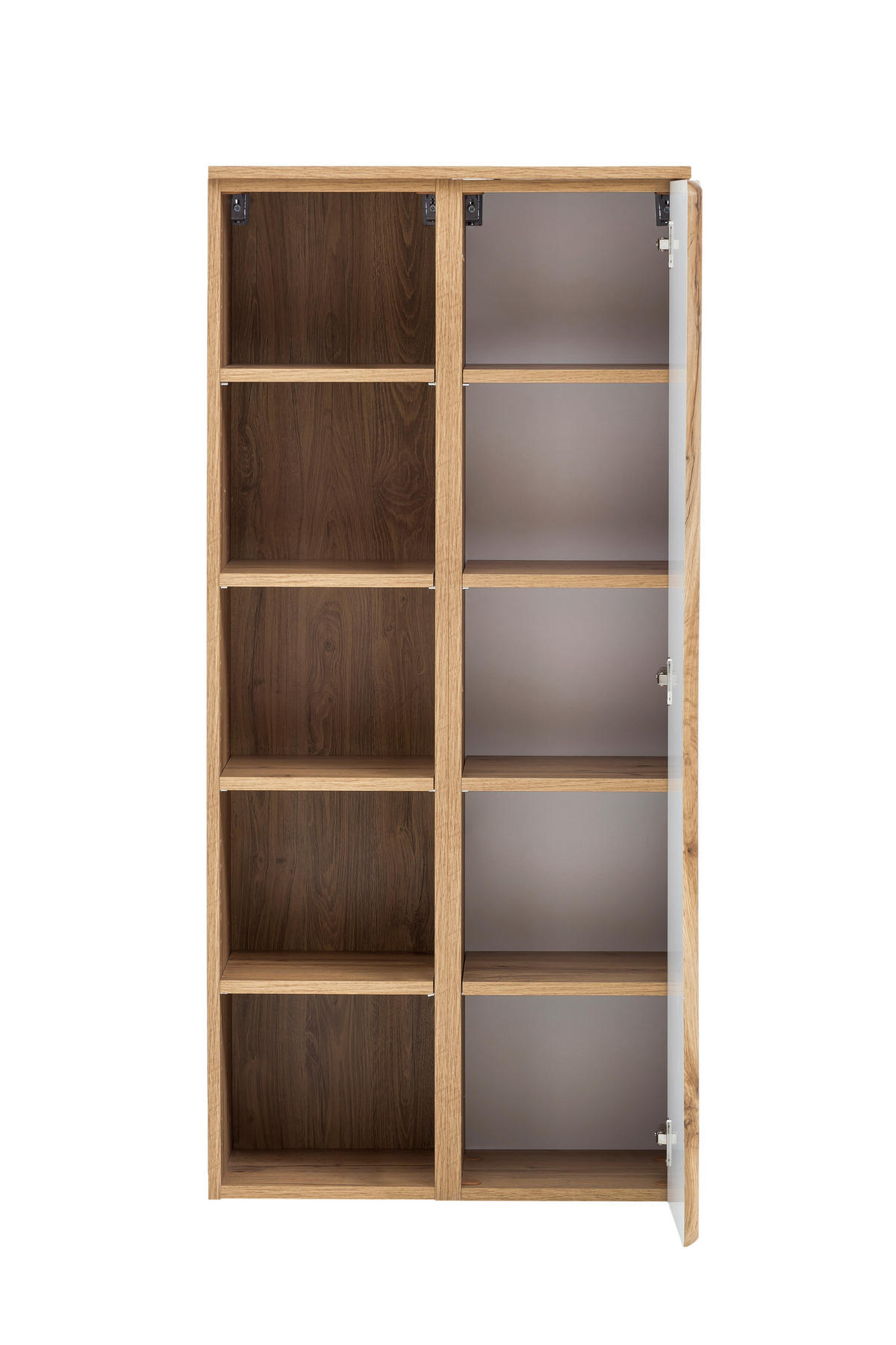 MIDISCHRANK 60/130/35 cm  - Silberfarben/Eiche Wotan, Natur, Holzwerkstoff/Kunststoff (60/130/35cm) - Xora