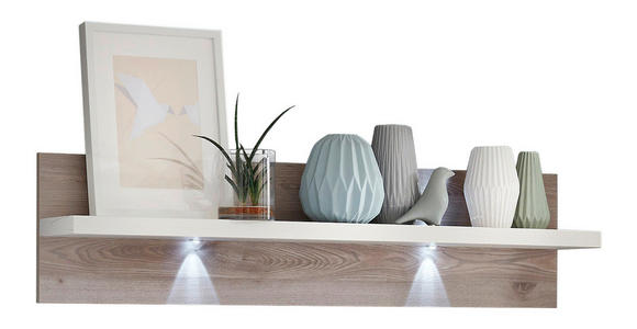 WANDBOARD Manhattan Manhattan  133/32/20 cm  - Eichefarben/Weiß, Design, Holzwerkstoff (133/32/20cm) - Xora