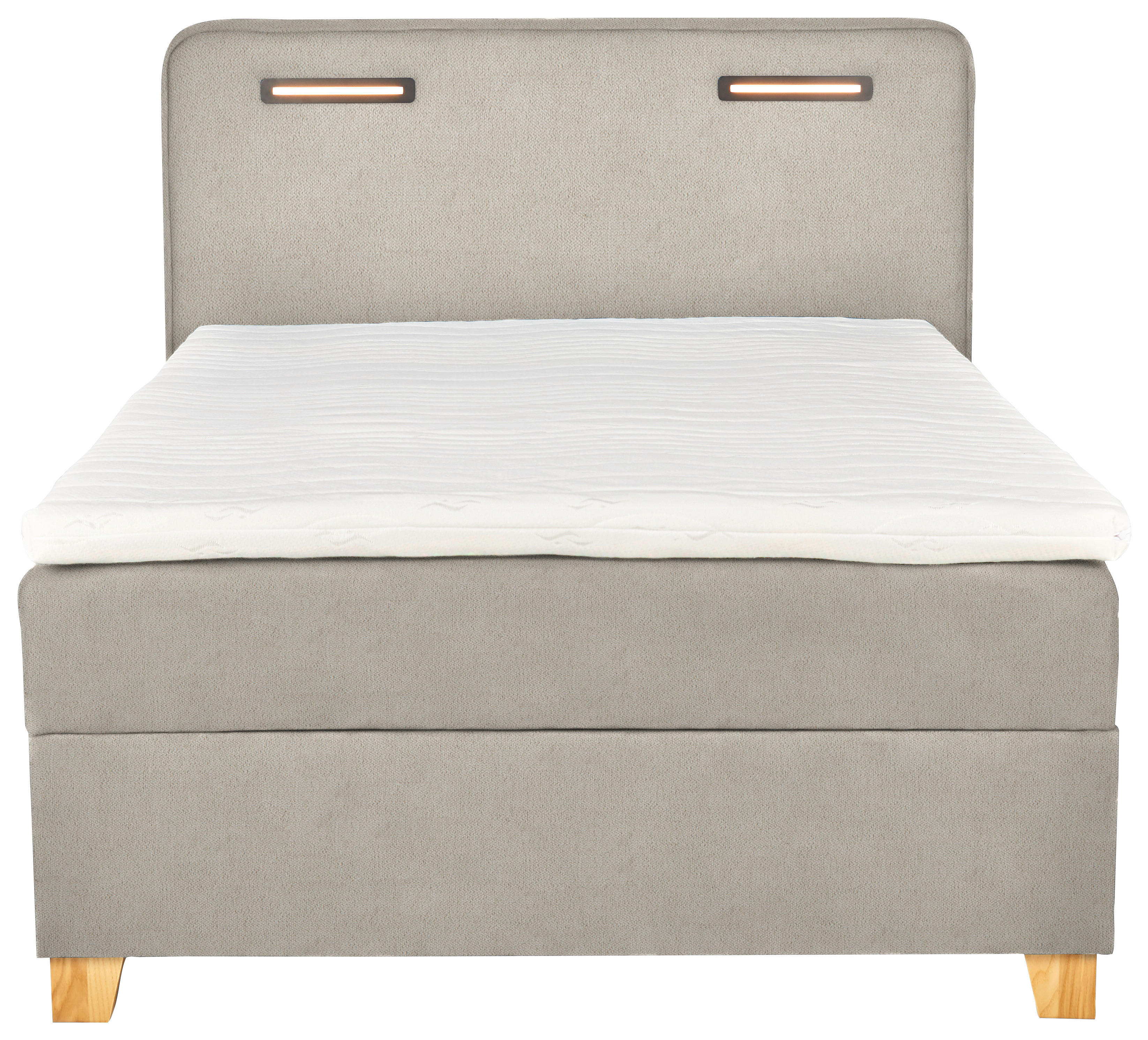 BOXBETT 100/200 cm  in Creme  - Türkis/Eichefarben, KONVENTIONELL, Holz/Holzwerkstoff (100/200cm) - Moderano