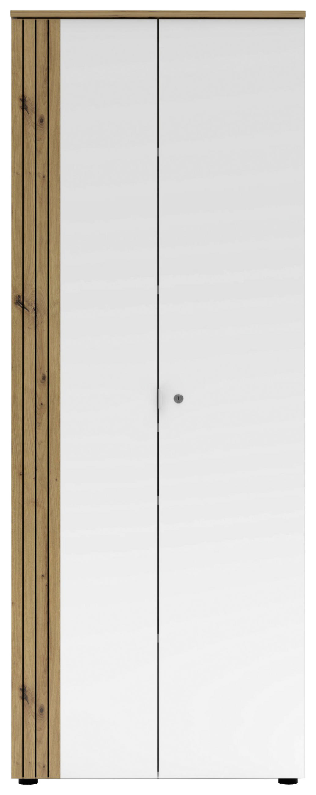 AKTENSCHRANK Weiß, Eiche Artisan  - Weiß/Eiche Artisan, KONVENTIONELL, Holzwerkstoff (75/198/38cm) - Voleo