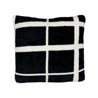 KUDDE  Rutan  - svart, Basics, textil (45/45/8cm)