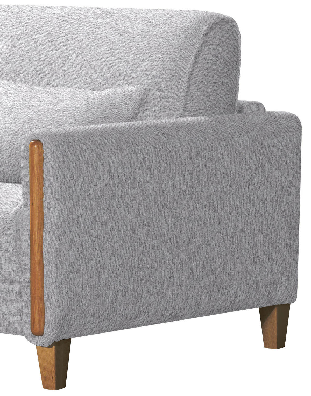 SCHLAFSOFA in Flachgewebe Buchefarben, Hellgrau  - Buchefarben/Hellgrau, Design, Holz/Textil (174/88/104cm) - Niels Andersson