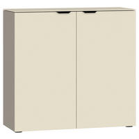 KOMMODE  in 90/87/43 cm  - Hellbraun/Creme, Design, Glas/Holzwerkstoff (90/87/43cm) - Jutzler
