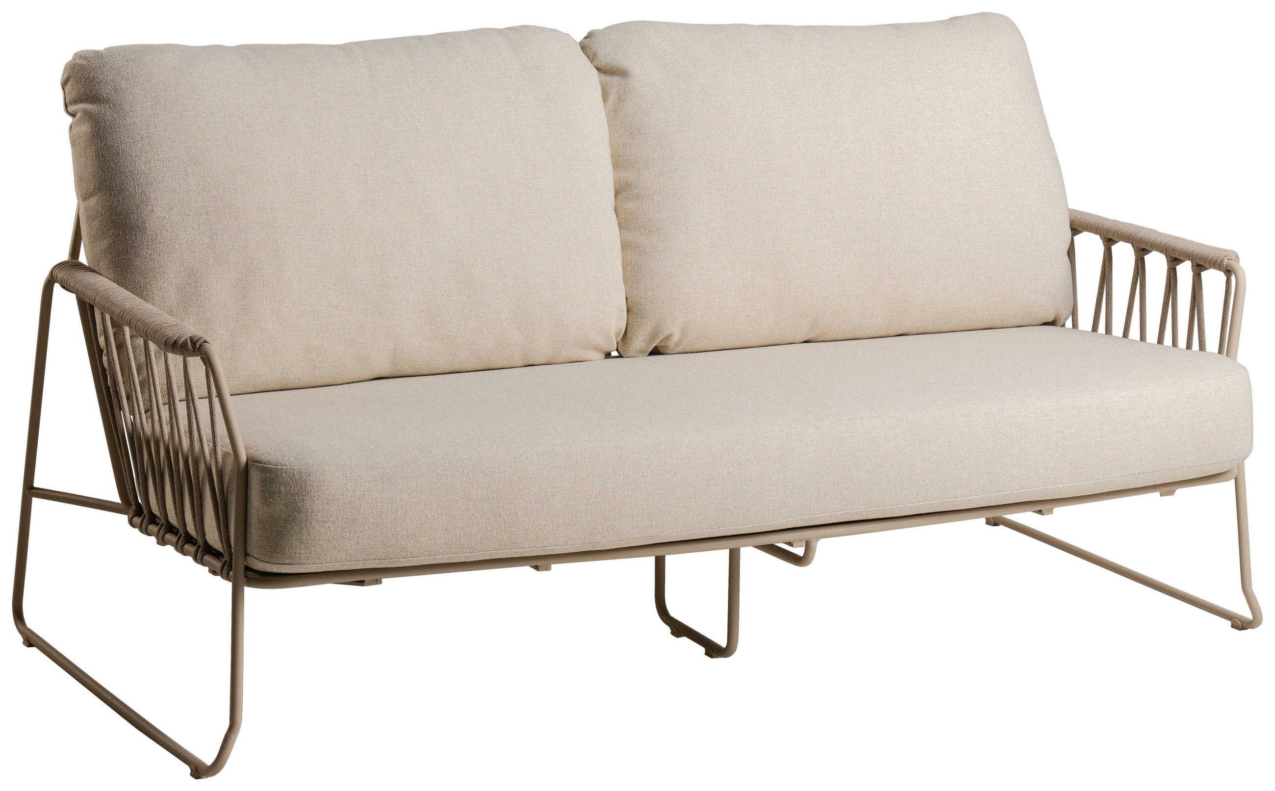 LOUNGESOFA 182/85/94 cm Edelstahl  - Champagner/Weiß, Basics, Textil/Metall (182/85/94cm) - Tierra Outdoor