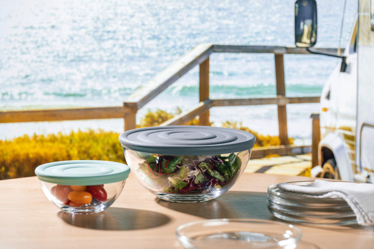 SCHÜSSELSET CUCINA 6-teilig  - Dunkelgrau/Transparent, Design, Glas/Kunststoff (23,30/15,30/23,30cm) - Leonardo