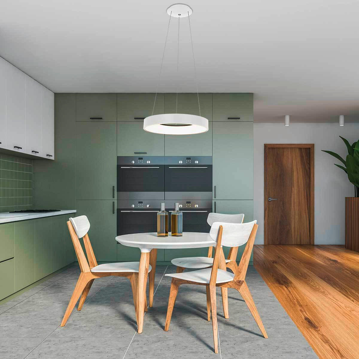 PENDELLEUCHTE Ringlede 48/165 cm   - Weiß, Basics, Kunststoff/Metall (48/165cm)