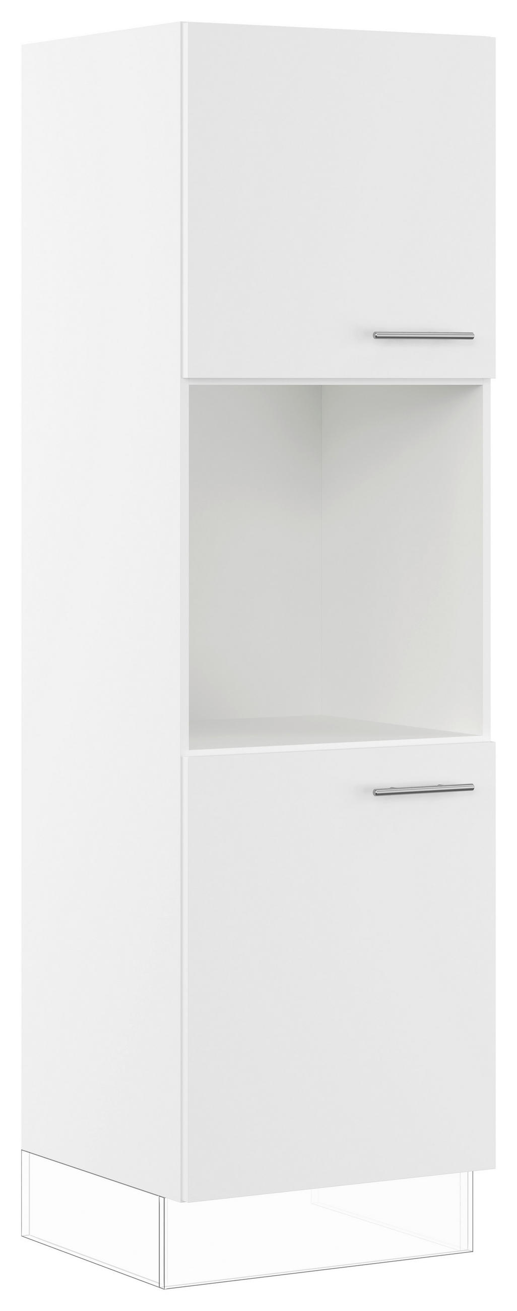 GERÄTEUMBAUSCHRANK 60/206,2/57,6 cm  in Weiß  - Edelstahlfarben/Weiß, Basics, Holzwerkstoff/Metall (60/206,2/57,6cm) - Impuls