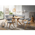 ECKBANK 160/180 cm  in Hellgrau, Wildeiche  - Wildeiche/Eichefarben, Design, Holz/Textil (160/180cm) - Venda