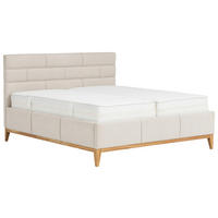 KÁRPITOZOTT ÁGY 180/200 cm  bézs  - bézs, Basics, műanyag/textil (180/200cm) - Carryhome