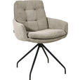 ARMLEHNSTUHL  Stoffauswahl, Typenauswahl, Sitzfläche 360° drehbar, Gestellauswahl Cord  - Sandfarben/Schwarz, Design, Textil/Metall (63/90/69cm) - Johann Jakob