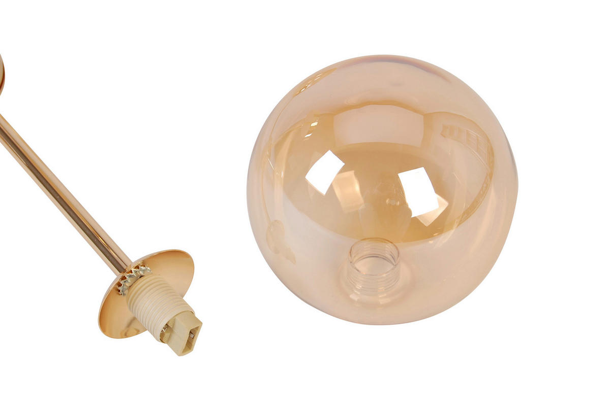 DECKENLEUCHTE 62/62/25 cm   - Bernsteinfarben, Trend, Glas/Metall (62/62/25cm) - Novel