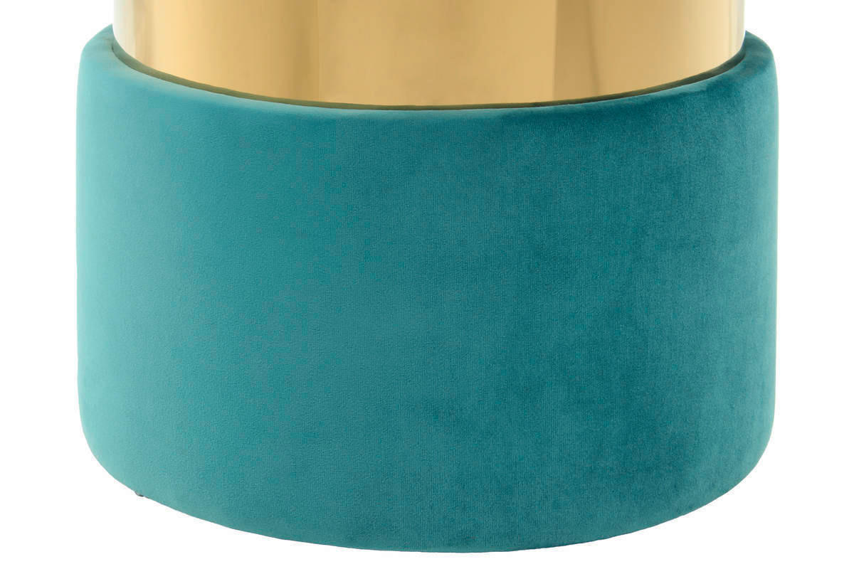 HOCKER Kiefer Goldfarben, Petrol, Mintgrün  - Goldfarben/Petrol, LIFESTYLE, Holz/Kunststoff (35/46/35cm) - Kayoom
