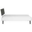 BETT 90/200 cm  in Weiß  - Weiß/Grau, Design, Holzwerkstoff/Textil (90/200cm) - Carryhome
