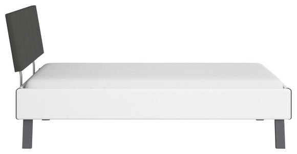 BETT 90/200 cm  in Weiß  - Weiß/Grau, Design, Holzwerkstoff/Textil (90/200cm) - Carryhome