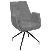 ARMLEHNSTUHL  in Schmiedeeisen Webstoff  - Schwarz/Grau, Design, Textil/Metall (58/89,5/64cm) - Novel