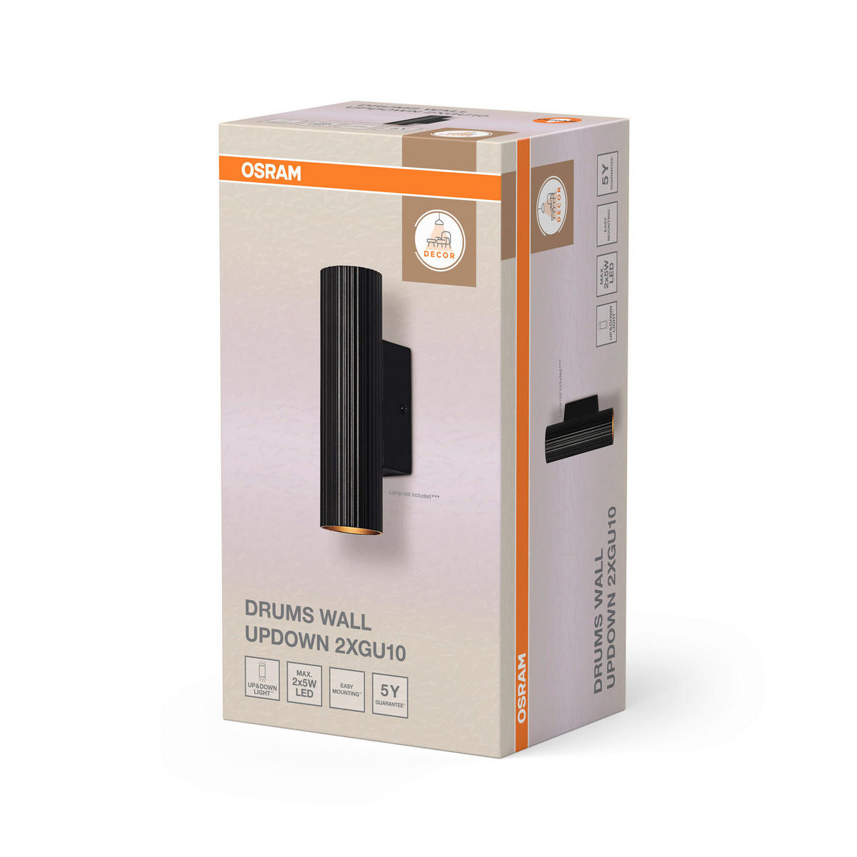 WANDLEUCHTE 5.5/8.5/20 cm   - Basics, Metall (5.5/8.5/20cm) - Osram