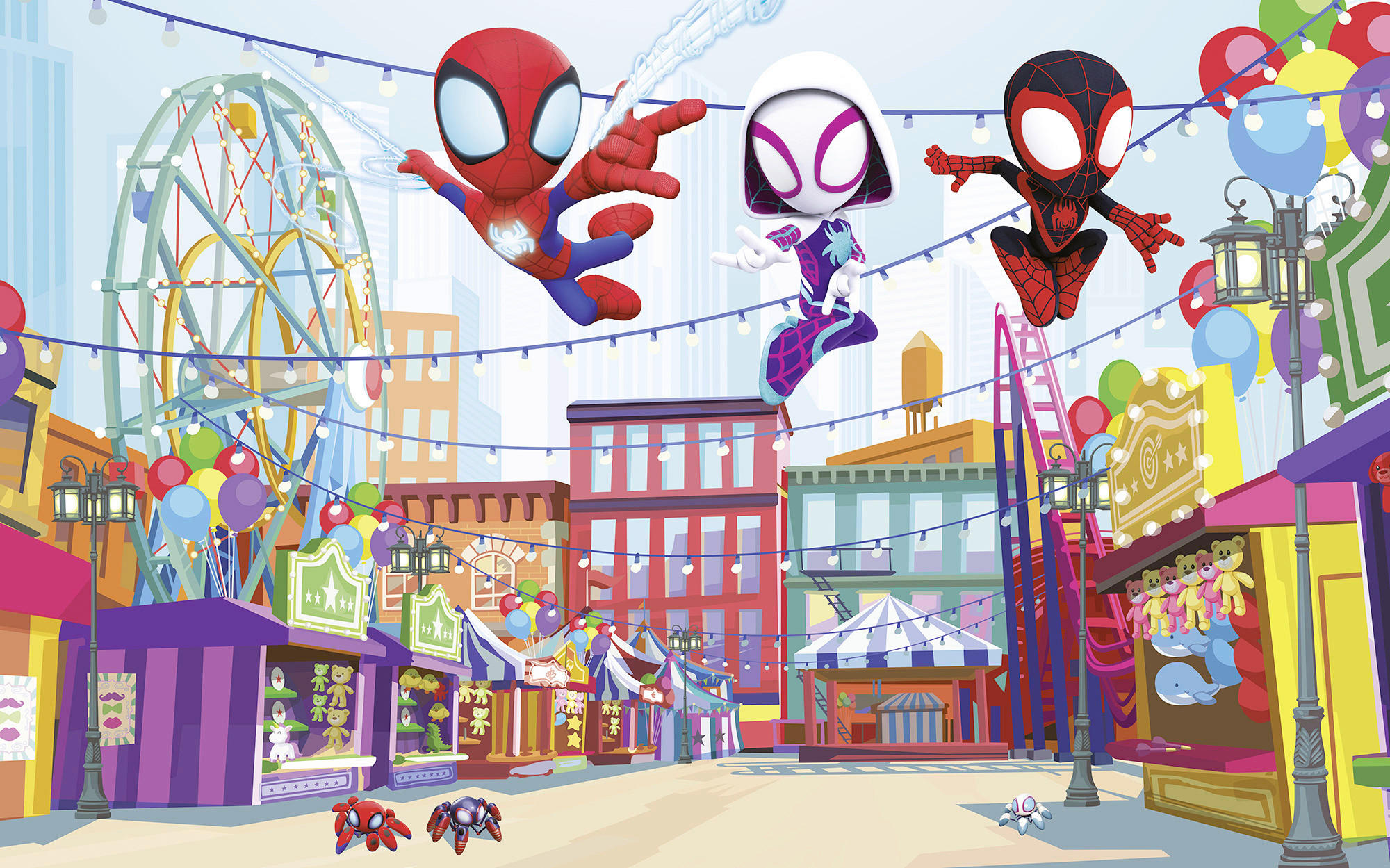 FOTOTAPETE SPIDEY AND HIS AMAZING FRIENDS  - Naturfarben, Design, Textil (400/250cm) - Marvel