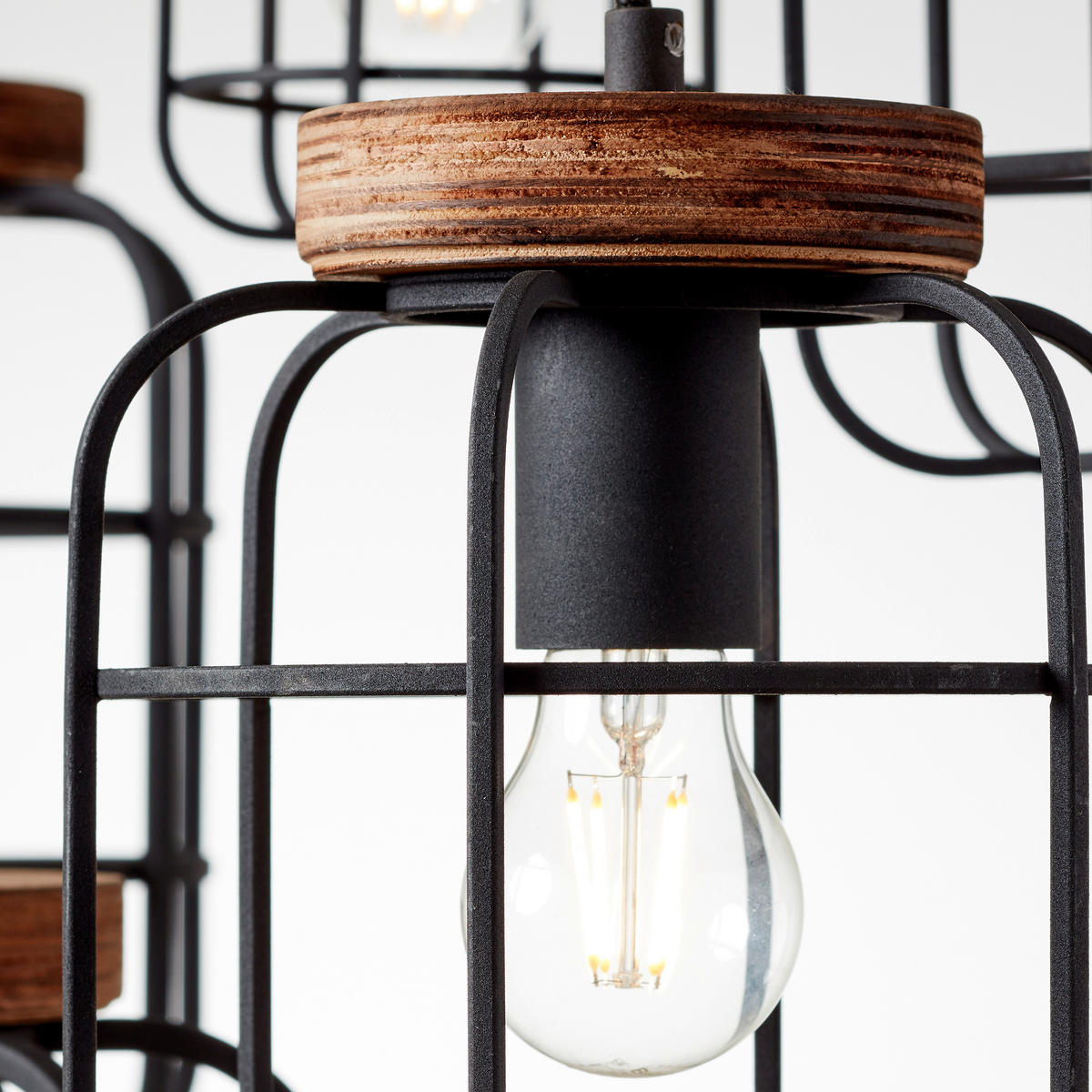 HÄNGELEUCHTE 42/165 cm    - Schwarz/Braun, Design, Holz/Metall (42/165cm) - Brilliant