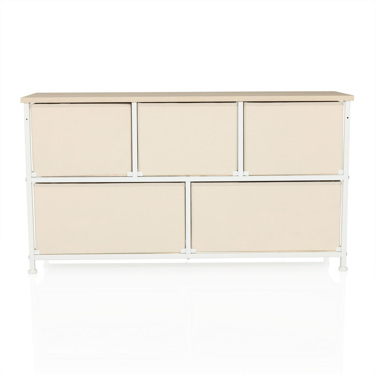 KOMMODE  in 100/55/30 cm  - Beige/Weiß, MODERN, Kunststoff/Textil (100/55/30cm) - MID.YOU