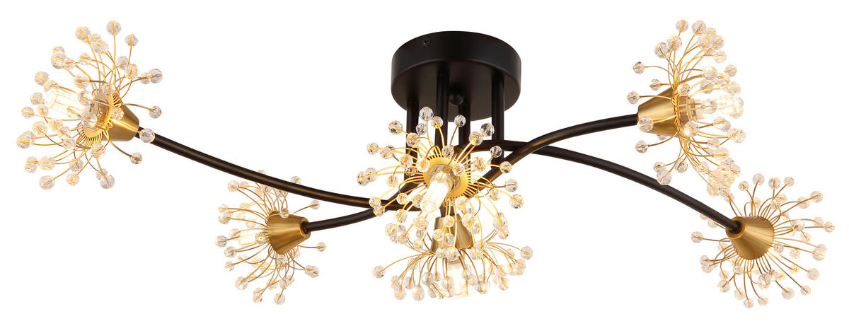 DECKENLEUCHTE    74/43/22 cm  - Klar/Goldfarben, Design, Kunststoff/Metall (74/43/22cm) - Globo