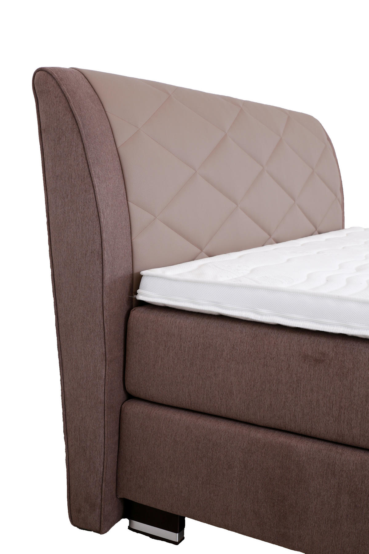 BOXSPRINGBETT 180/200 cm  in Graubraun  - Wengefarben/Graubraun, Design, Textil (180/200cm) - Beldomo - Sleep