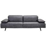 3-SITZER-SOFA in Leder Schwarz  - Edelstahlfarben/Schwarz, Design, Leder/Metall (250/78/105cm) - Johann Jakob