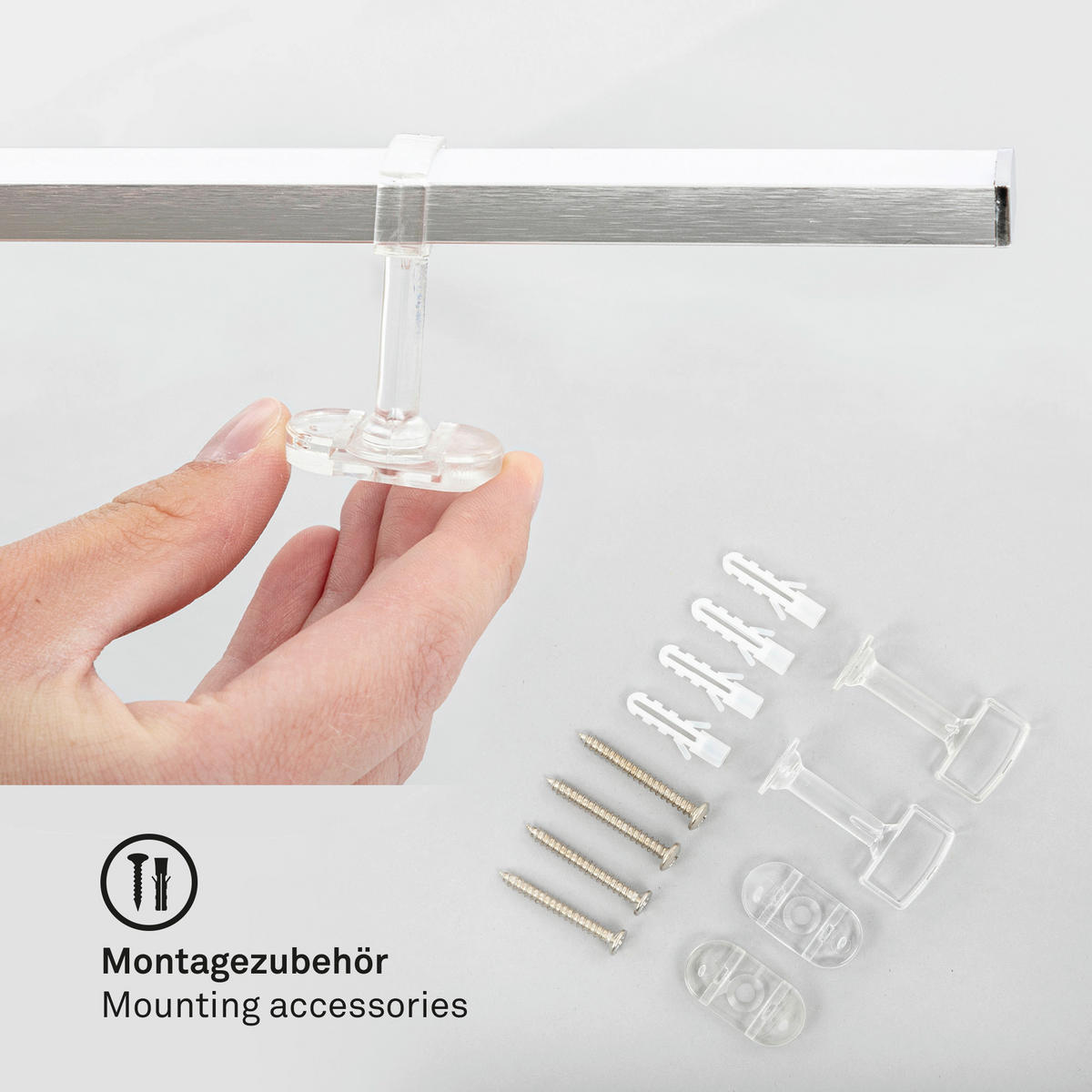 LED-DECKENLEUCHTE Staff 227,2/12/5 cm  - Chromfarben/Alufarben, Basics, Kunststoff/Metall (227,2/12/5cm)