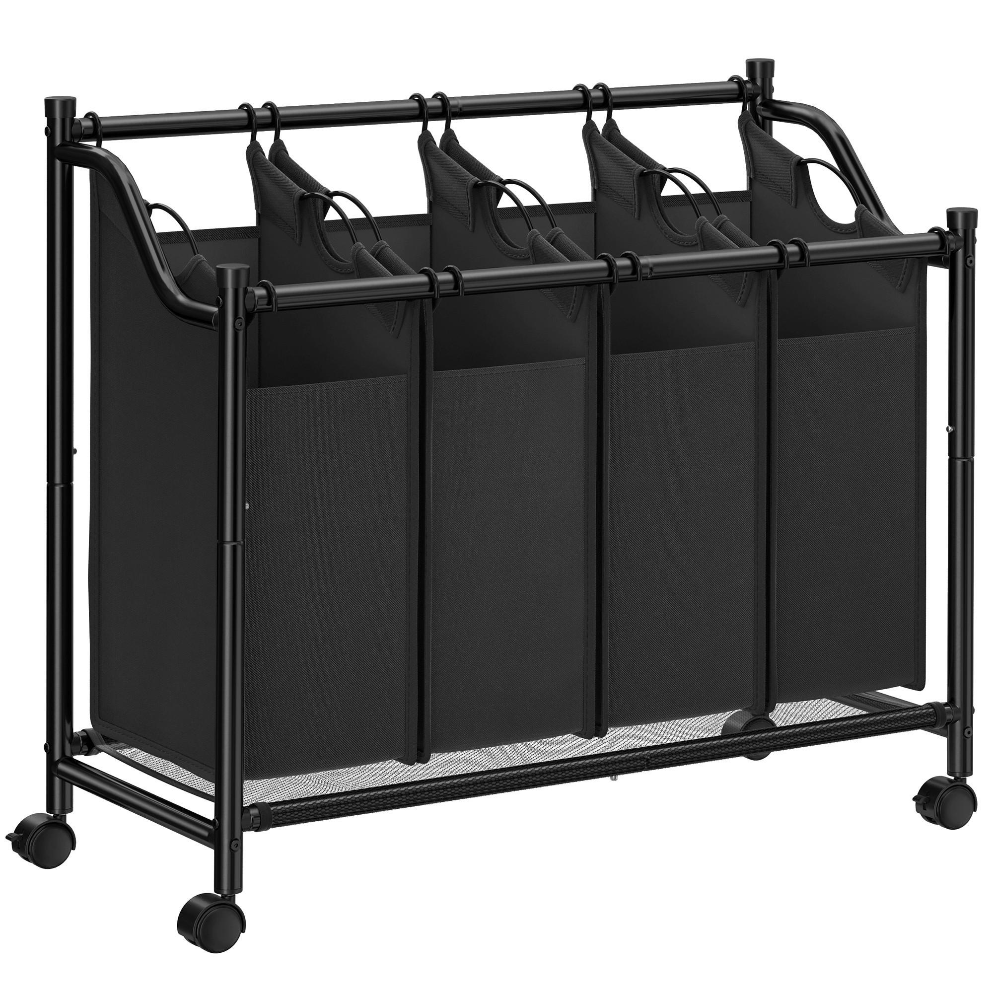 ZBERNÝ KÔŠ NA BIELIZEŇ, čierna - čierna, Basics, kov/textil (87,5/81/38,5cm)