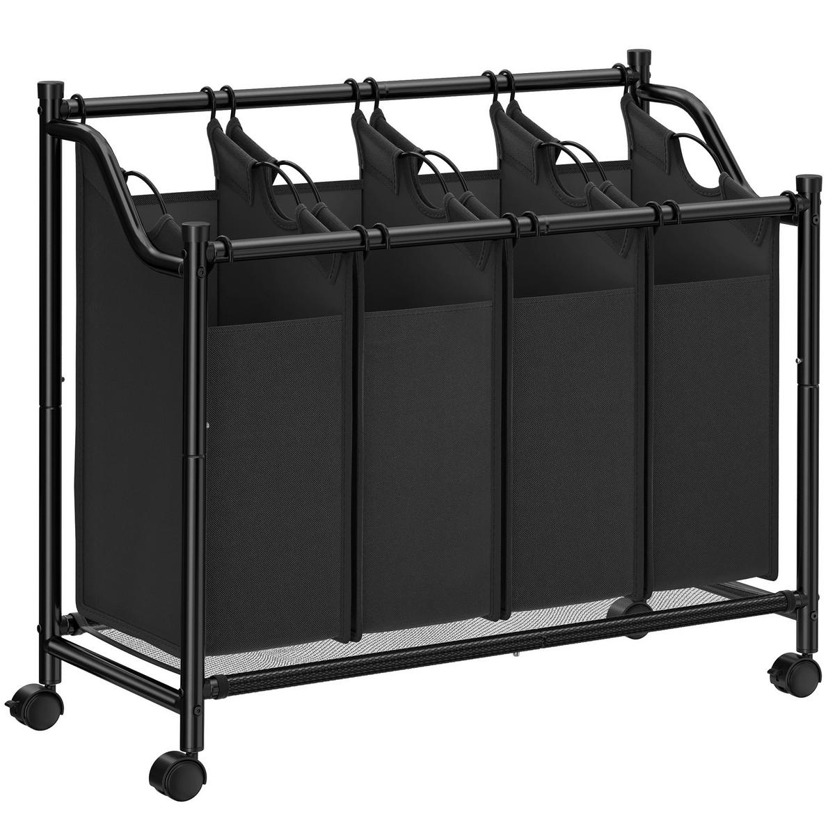 ZBERNÝ KÔŠ NA BIELIZEŇ, čierna - čierna, Basics, kov/textil (87,5/81/38,5cm)