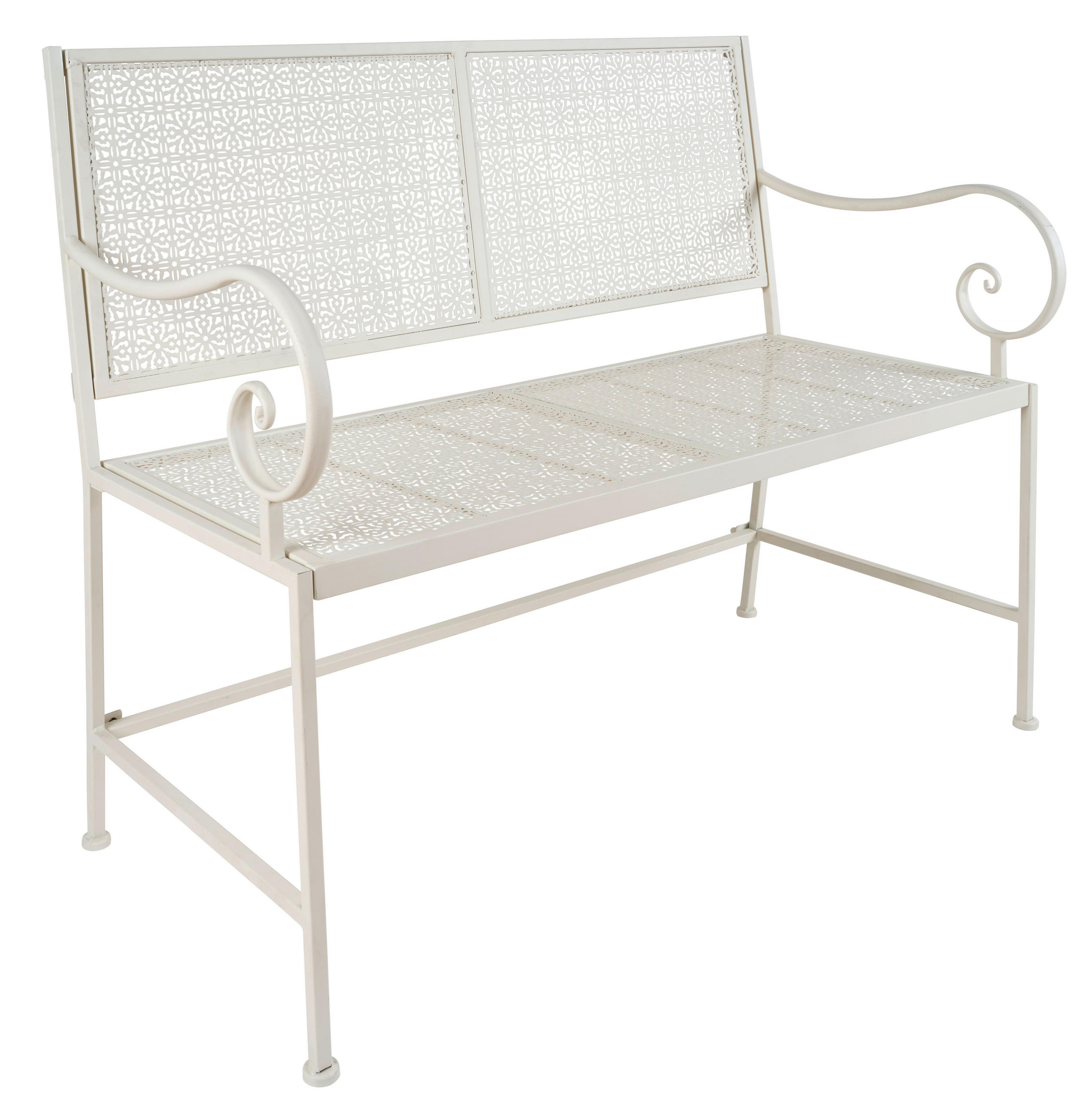 2-MIESTNA LAVICA, kov - biela, Basics, kov (110,4/90,7/52,7cm)