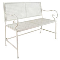 2-MIESTNA LAVICA, kov - biela, Basics, kov (110,4/90,7/52,7cm)