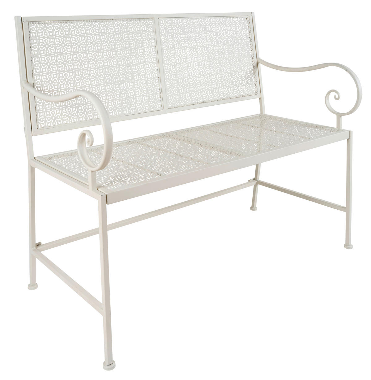 2-MIESTNA LAVICA, kov - biela, Basics, kov (110,4/90,7/52,7cm)