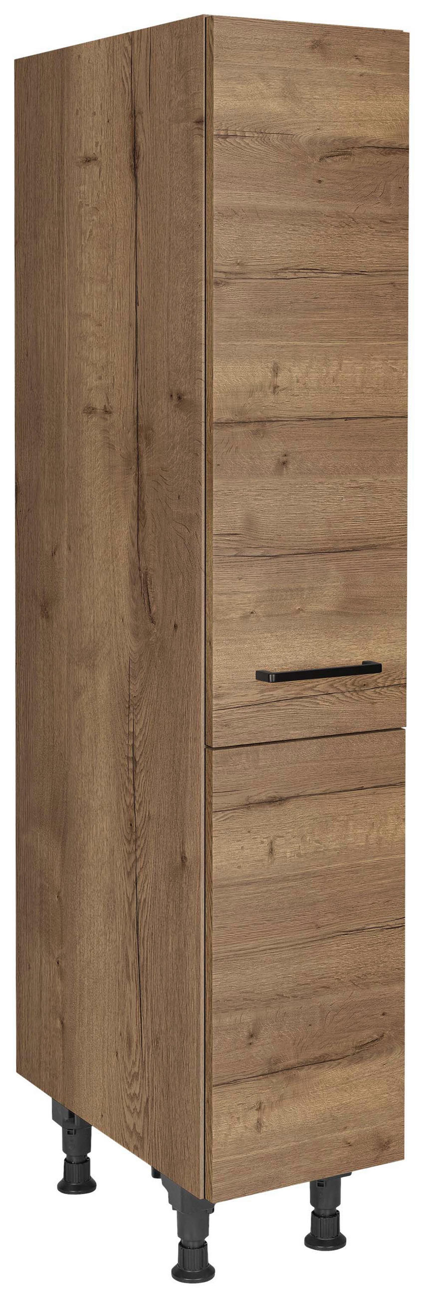 APOTHEKERSCHRANK 30/168/58 cm  in Eiche dunkel  - Eiche dunkel/Schwarz, MODERN, Holzwerkstoff/Metall (30/168/58cm) - Nobilia