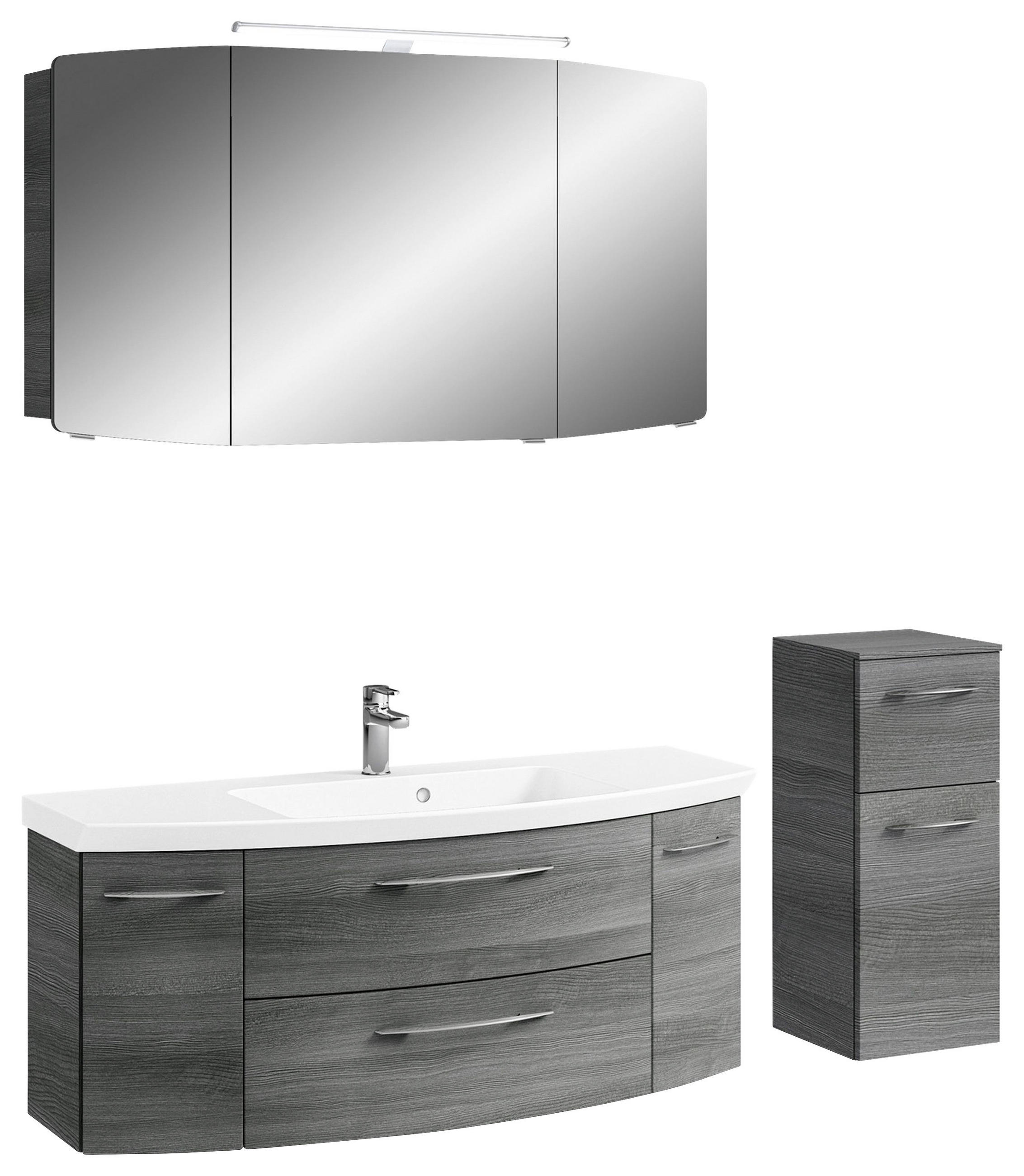 BADEZIMMER 4-teilig  in 151 cm  - Chromfarben/Graphitfarben, KONVENTIONELL, Glas/Holzwerkstoff (151cm) - Pelipal