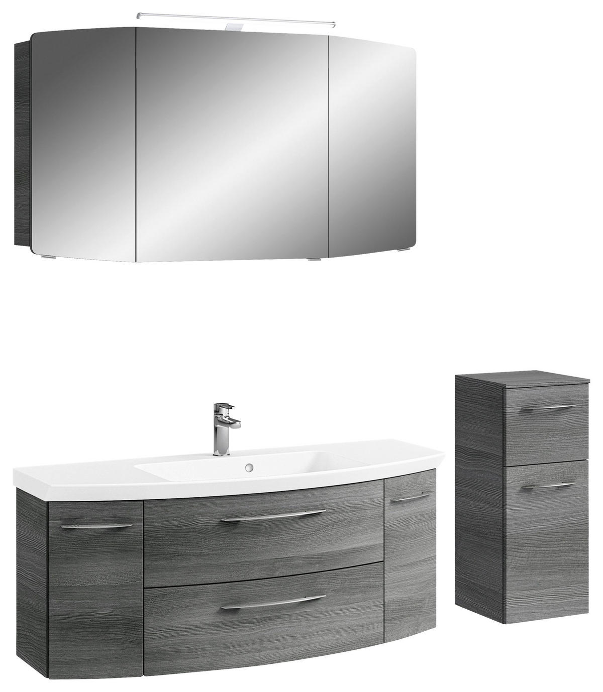 BADEZIMMER 4-teilig  in 151 cm  - Chromfarben/Graphitfarben, KONVENTIONELL, Glas/Holzwerkstoff (151cm) - Pelipal