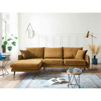 ECKSOFA Eckteil  ROSSANA-REC.2S Senfgelb Samt  - Senfgelb, MODERN, Holz/Textil (258/160cm) - MID.YOU
