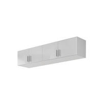 AUFSATZSCHRANK 181/39/54 cm, Weiß, Weiß Hochglanz  - Weiß Hochglanz/Alufarben, Design, Holzwerkstoff/Kunststoff (181/39/54cm) - Carryhome