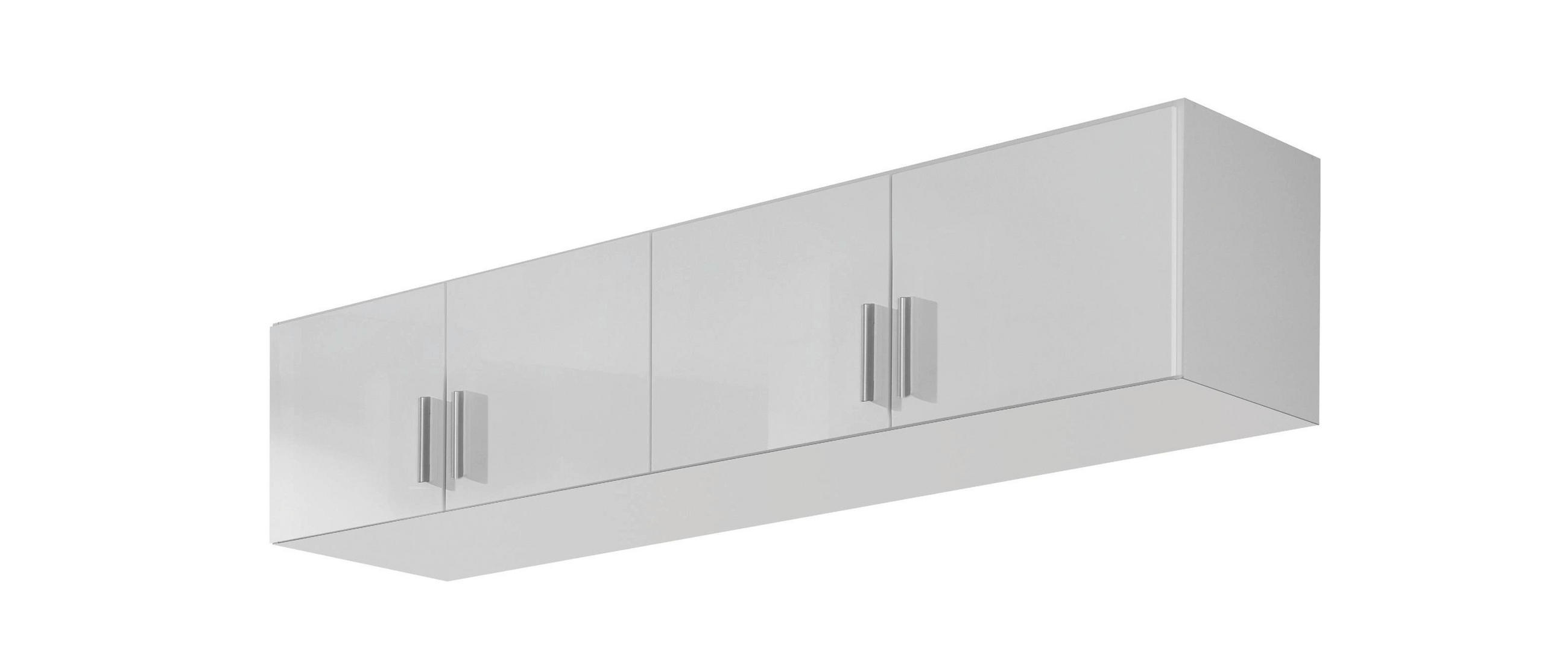 Carryhome Aufsatzschrank Weiß, Weiß Hochglanz 181x39x54 cm
