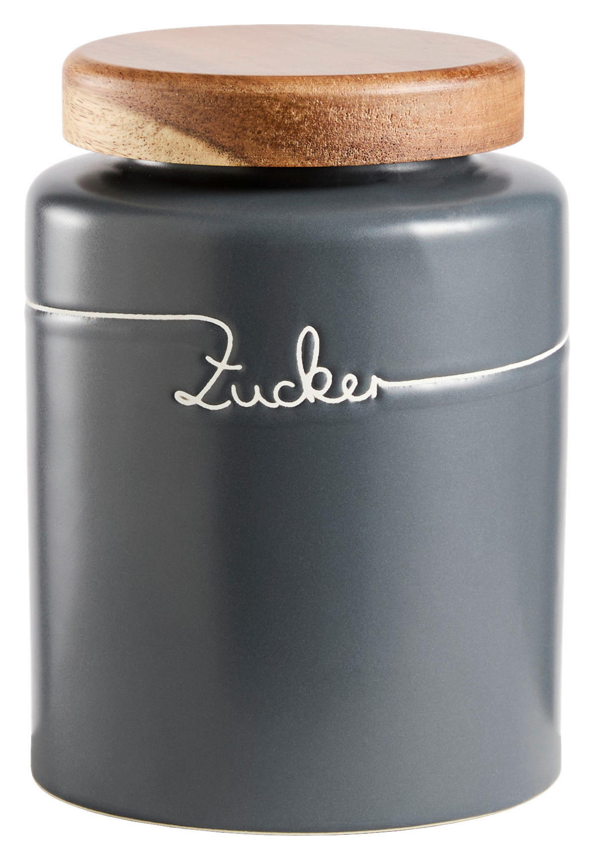 ZUCKERDOSE Keramik  - Akaziefarben/Grau, Design, Keramik/Holz (11,5/15,5cm) - Homeware Profession.
