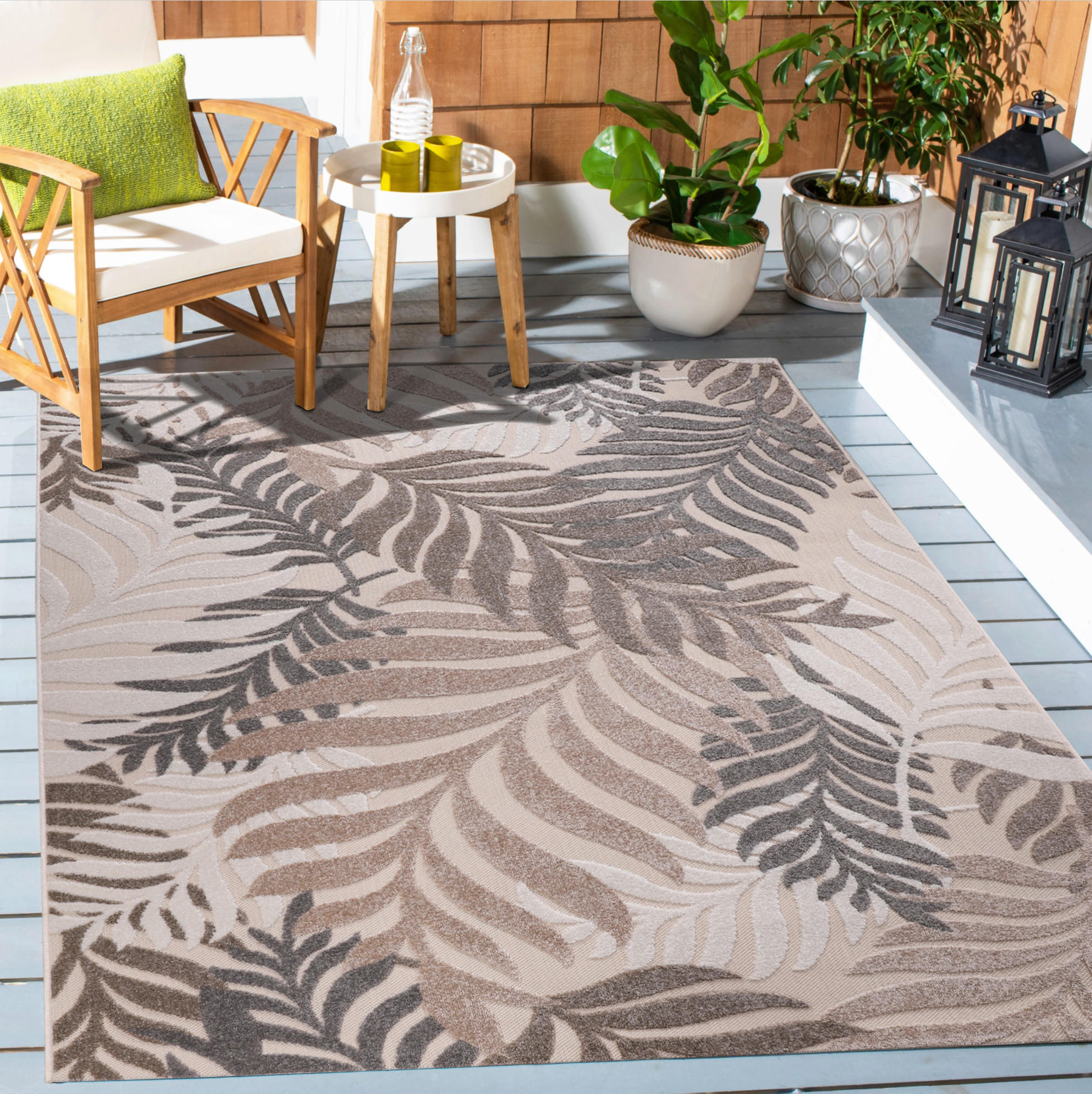 OUTDOORTEPPICH 160/230 cm Floral Beige  - Beige, LIFESTYLE, Kunststoff/Textil (160/230cm) - Novel
