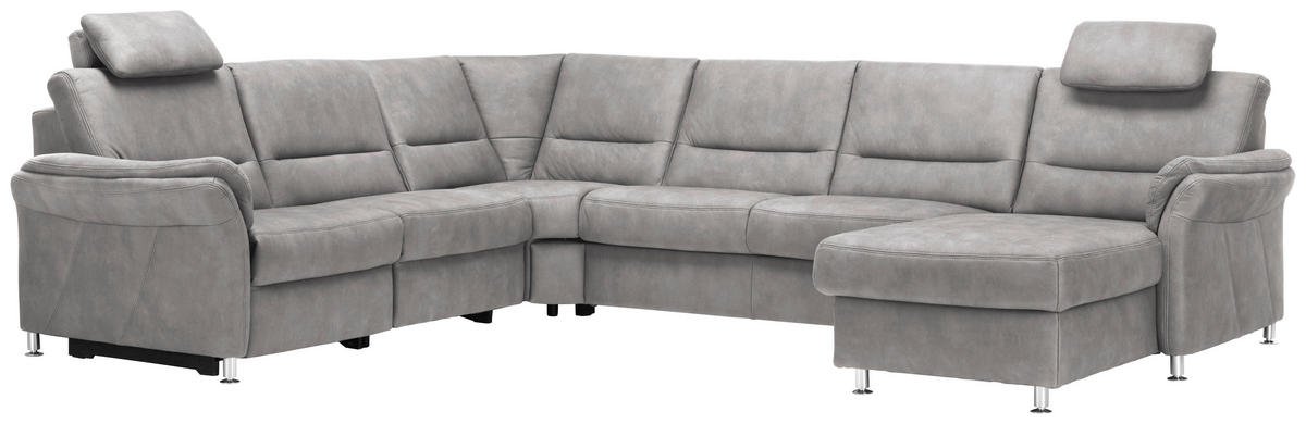 SOFFA i mikrofiber ecru  - aluminiumfärg/ecru, Klassisk, metall/textil (262/335/173cm) - Beldomo System