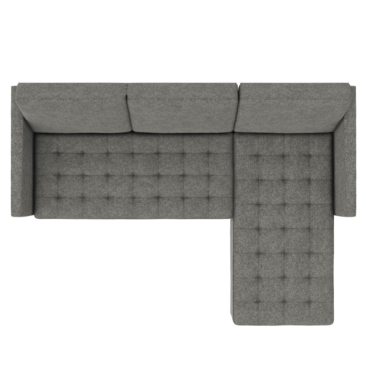 ECKSOFA PALERMO Anthrazit Webstoff, Leinenoptik Schlaffunktion, Stauraum  - Anthrazit/Schwarz, Basics, Kunststoff/Textil (213/154cm) - Livetastic
