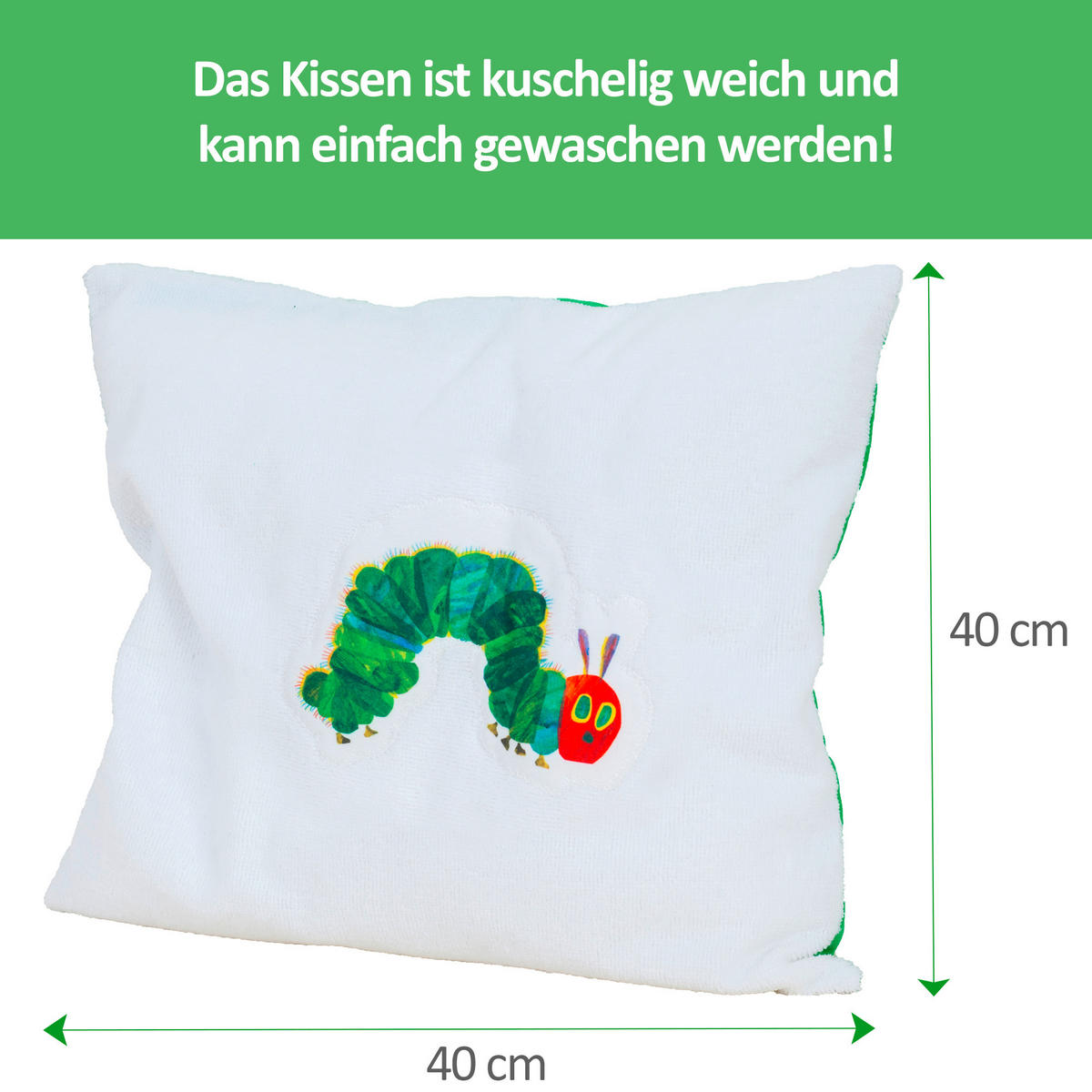 KISSENHÜLLE RAUPE 40/40 cm  - Rot/Weiß, Basics, Textil (40/40cm)