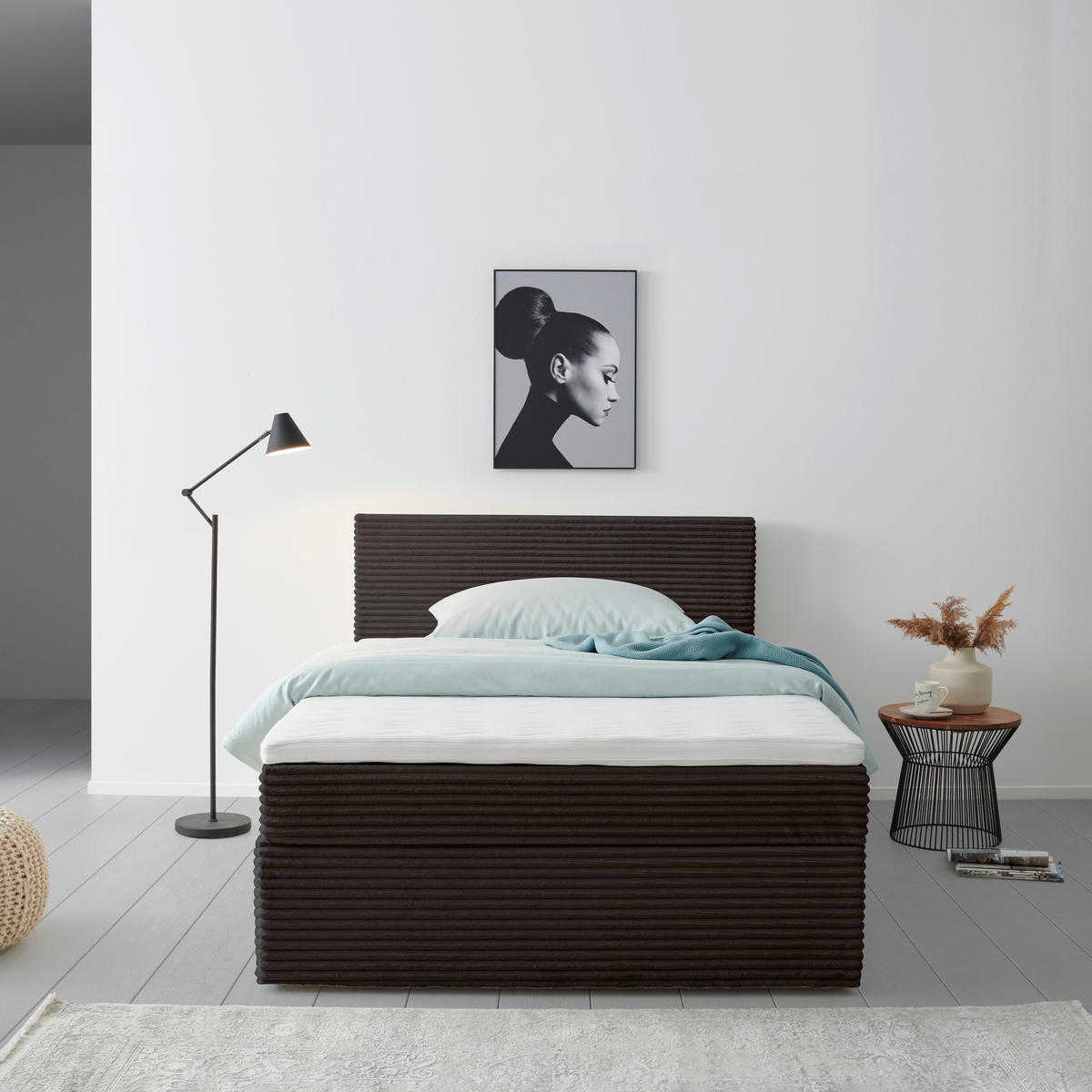 BOXBETT 140/200 cm,  in Braun,  - Schwarz/Braun, Basics, Holz/Kunststoff (140/200cm) - Livetastic