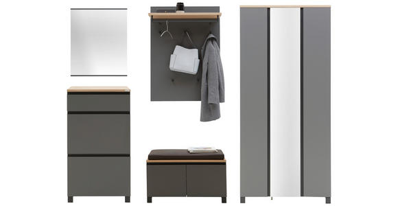GARDEROBE 6-teilig  in 270/195/40 cm  - Eichefarben/Anthrazit, Design, Holz/Holzwerkstoff (270/195/40cm) - Dieter Knoll