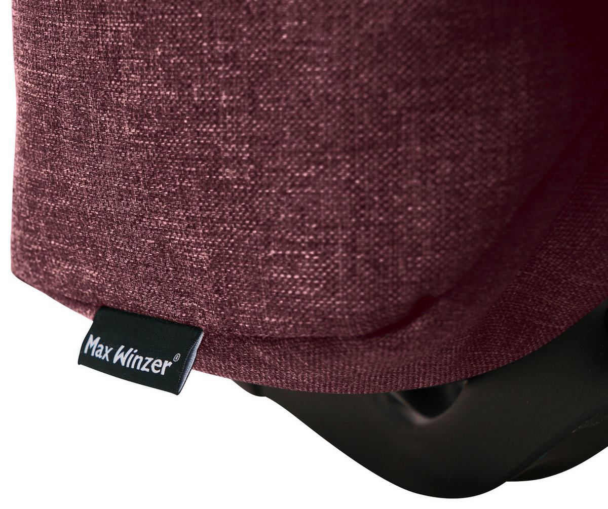 SCHLAFSOFA in Flachgewebe Dunkelrot  - Schwarz/Dunkelrot, Design, Textil/Metall (145/84/100cm) - Max Winzer