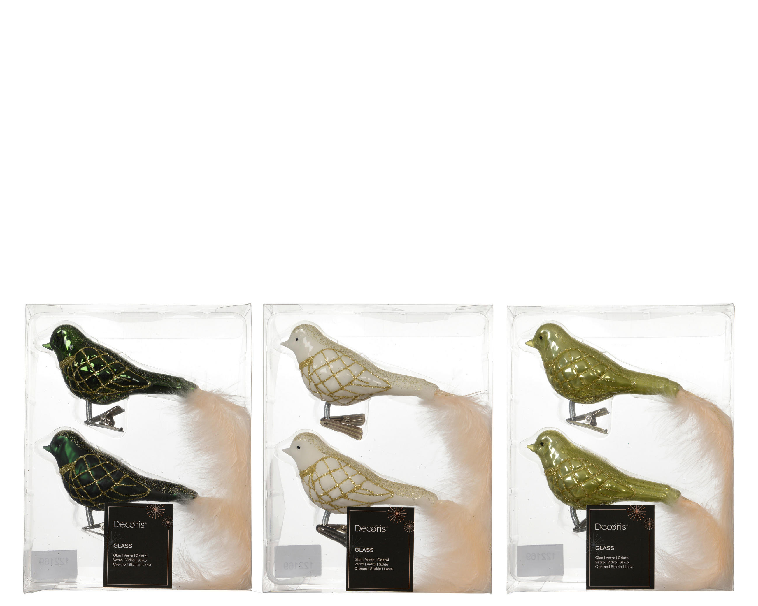 DEKOVOGEL - Weiß/Grün, LIFESTYLE, Glas (9/4.5/8cm)