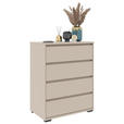 KOMMODE Line  in 80/103/48 cm  - Kaschmir/Schwarz, Design, Holzwerkstoff/Kunststoff (80/103/48cm) - Carryhome