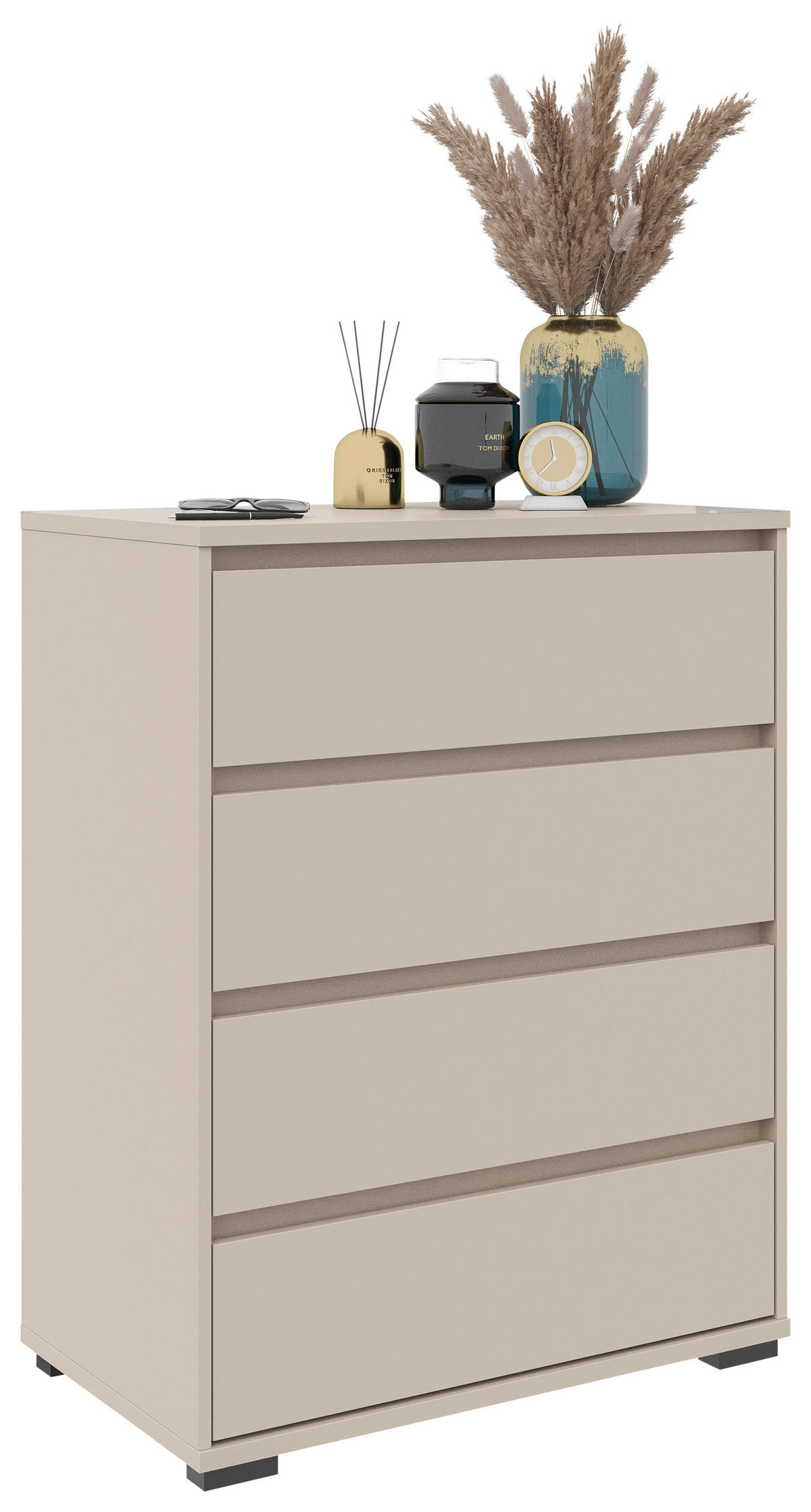 KOMMODE Line  in 80/103/48 cm  - Kaschmir/Schwarz, Design, Holzwerkstoff/Kunststoff (80/103/48cm) - Carryhome